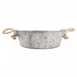 BANDEJA REDONDA ACERO GALVANIZADO CUERDA Ø35 5Xh11cm. Ref.225.75