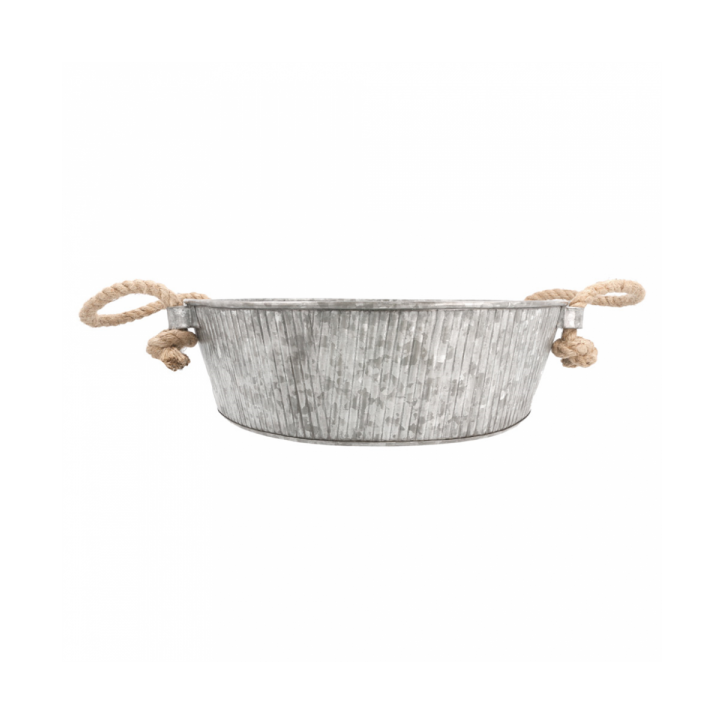 BANDEJA REDONDA ACERO GALVANIZADO CUERDA Ø35 5Xh11cm. Ref.225.75