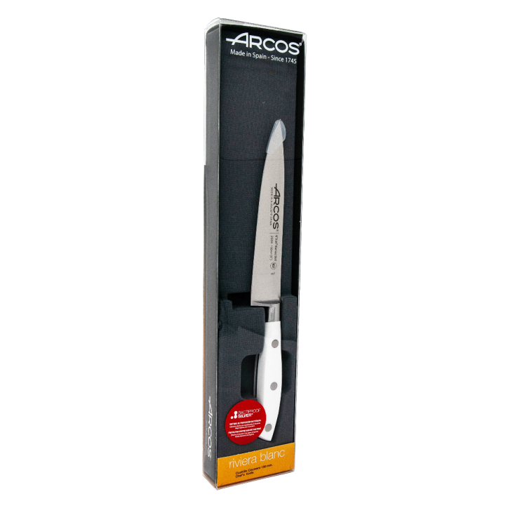 ARCOS SERIE RIVIERA BLANCO: CUCHILLO COCINERO 160mm. FORJADO Ref.233424