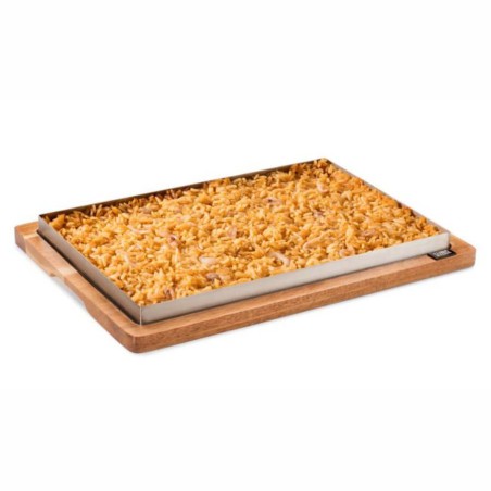 LLAUNA PARA ARROZ RECTANGULAR CON TABLA DE MADERA 23X33Xh3cm. Ref.P29600