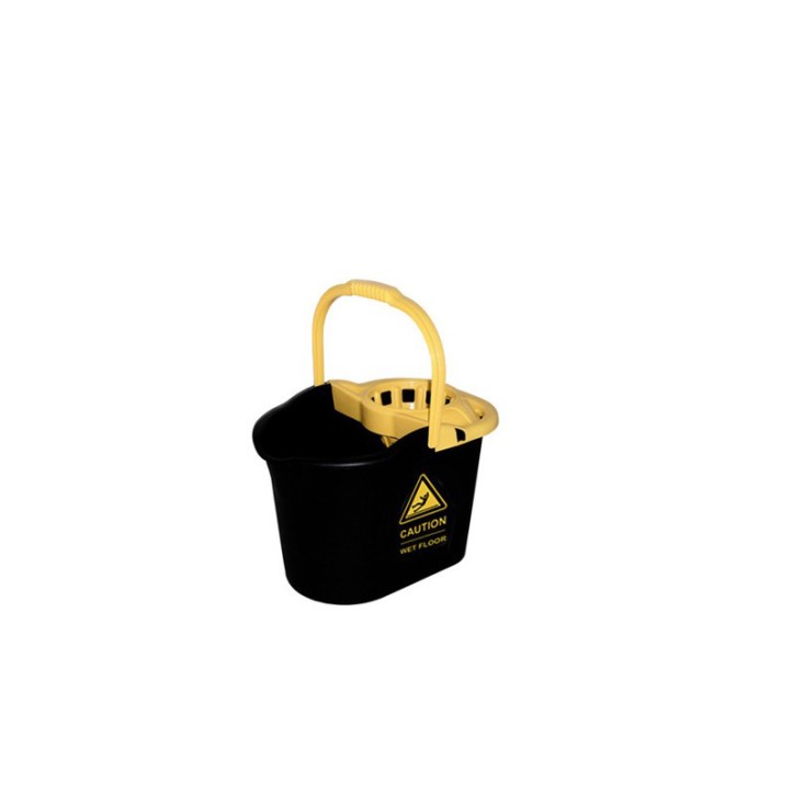 CUBO FREGONA CAUTION NEGRO C ESCURRIDOR 16 Ltrs. Ref.04518