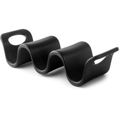 MELAMINA: RACK-SOPORTE REVERSIBLE NEGRO PARA  2 3 TACOS 18X6cm. Ref.63282