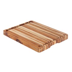 TABLA DE CORTE PREMIUM: MADERA DE TECA MOD.LINEAS 50X38Xh4cm. Ref.13089351