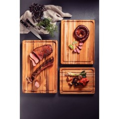 TABLA DE CORTE PREMIUM: MADERA DE TEKA MOD.LINEAS 50X38Xh4cm. Ref.13089351