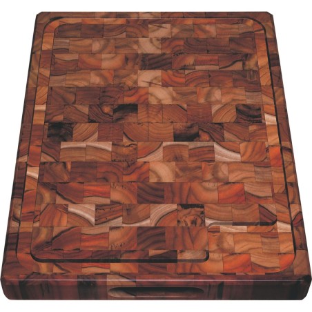 TABLA DE CORTE PREMIUM: MADERA DE TEKA MOD.CUBOS 50X38Xh4cm. Ref.10019050