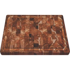 TABLA DE CORTE PREMIUM: MADERA DE TEKA MOD.CUBOS 50X38Xh4cm. Ref.10019050