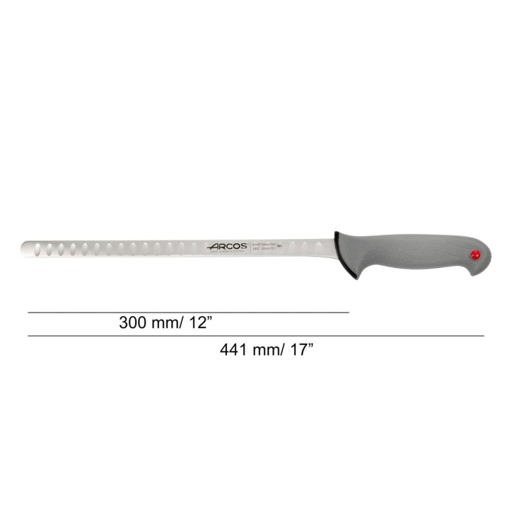 ARCOS SERIE INYECTADA: COLOUR PROF CUCHILLO JAMONERO FLEXIBLE ALVEOLADO 300mm. Ref.242700 ARCOS SERIE INYECTADA: COLOUR PROF CUCHILLO JAMONERO FLEXIBLE ALVEOLADO 300mm. Ref.242700