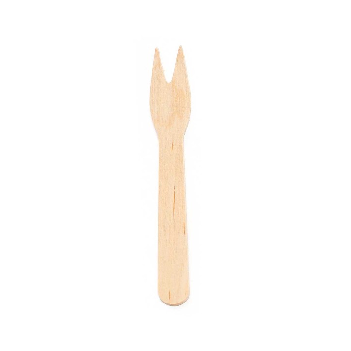 ECOLINE MADERA: TENEDOR MINI MADERA BAMBU 90mm. (1000uds.) Ref.CUMADE000072