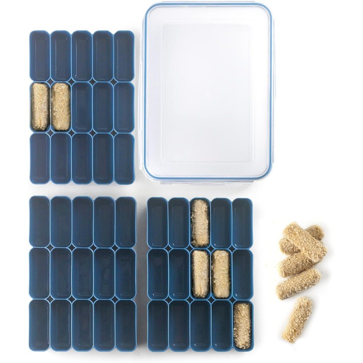 CONTENEDOR PARA ALMACENAR CROQUETAS CON 3 BANDEJAS 27X19Xh10 5cm. Ref.686600 CONTENEDOR PARA ALMACENAR CROQUETAS CON 3 BANDEJAS 27X19Xh10 5cm. Ref.686600