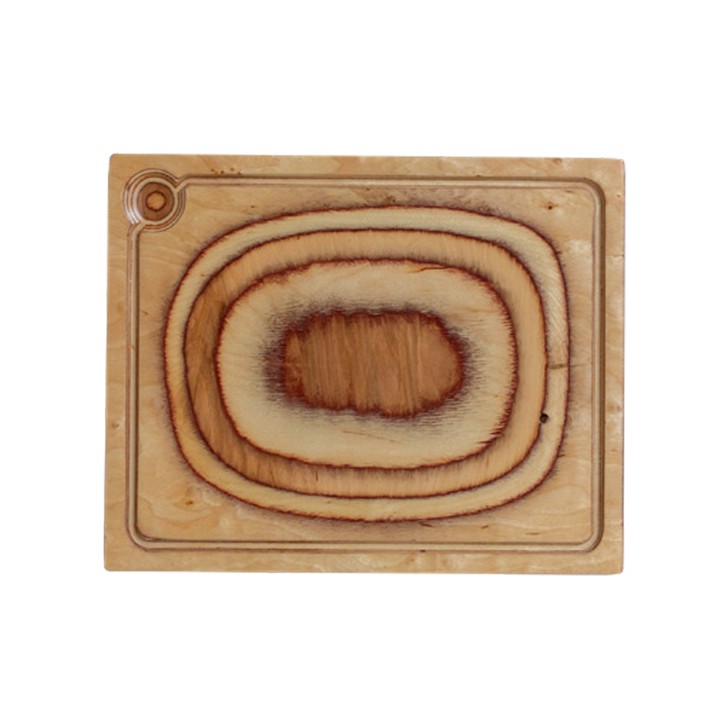 DE LA ROCA: BANDEJA PARA CARNE CON CANAL MADERA ABEDUL 360X290mm. Ref.MT3629b