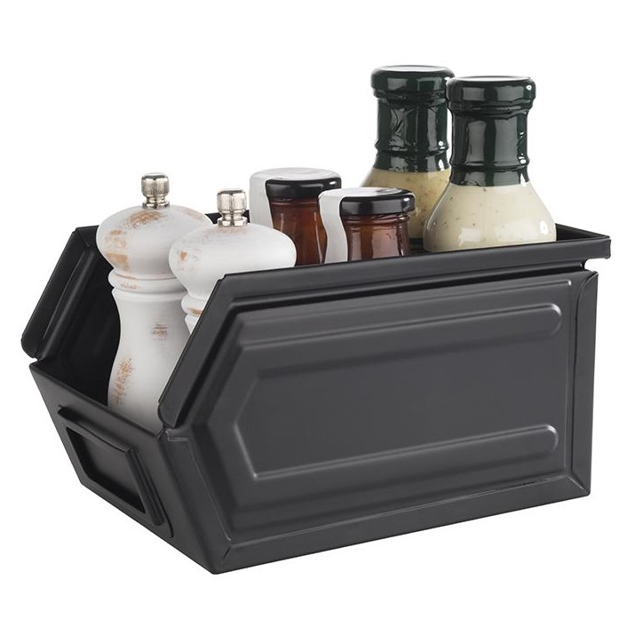 CAJA METALICA  APILABLE TIPO INDUSTRIAL MULTISERVICIO 23X23Xh13cm. Ref.40676