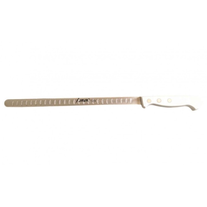 CUCHILLO ALDEA: JAMONERO PRO SUPER LIGERO ALVEOLADO PUNTA REDONDEADA BLANCO 27 5cm. Ref.695-BCO CUCHILLO ALDEA: JAMONERO PRO SUPER LIGERO ALVEOLADO PUNTA REDONDEADA BLANCO 27 5cm. Ref.695-BCO