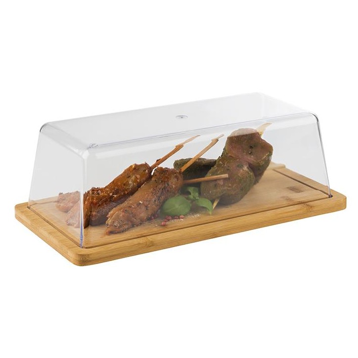 BANDEJA DE BAMBOO CON CUPULA RECTANGULAR 16 5X32Xh11Cm. Ref.00821 BANDEJA DE BAMBOO CON CUPULA RECTANGULAR 16 5X32Xh11Cm. Ref.00821