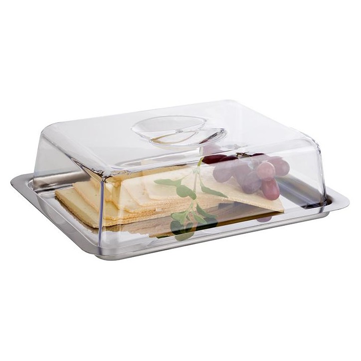 CUPULA BUFFET RECTANGULAR CON BANDEJA INOX 27X18Xh7cm. Ref.00067 CUPULA BUFFET RECTANGULAR CON BANDEJA INOX 27X18Xh7cm. Ref.00067