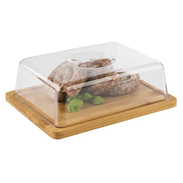 BANDEJA DE BAMBOO CON CUPULA RECTANGULAR 24X18 5Xh8Cm. Ref.00820 BANDEJA DE BAMBOO CON CUPULA RECTANGULAR 24X18 5Xh8Cm. Ref.00820