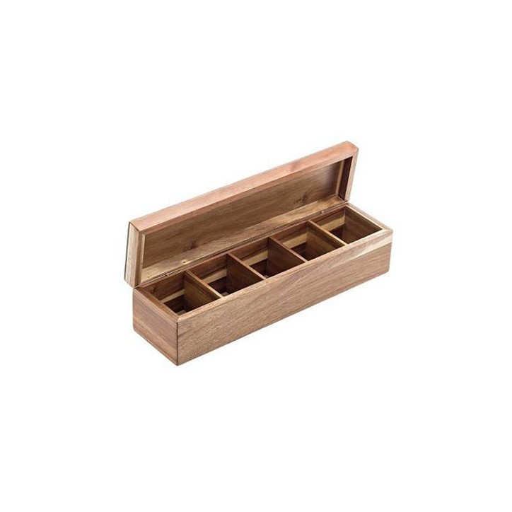 CAJA DE MADERA DE ACACIA PARA BOLSITAS DE TE Y MANZANILLAS 39X10 2Xh10cm. Ref.S5024 CAJA DE MADERA DE ACACIA PARA BOLSITAS DE TE Y MANZANILLAS 39X10 2Xh10cm. Ref.S5024