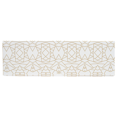 CAJA PASTELERIA: CUADRADA CON VENTANA DECORADO BLANCO Y DORADO 32X32Xh10cm. (50Und.) Ref.253.30