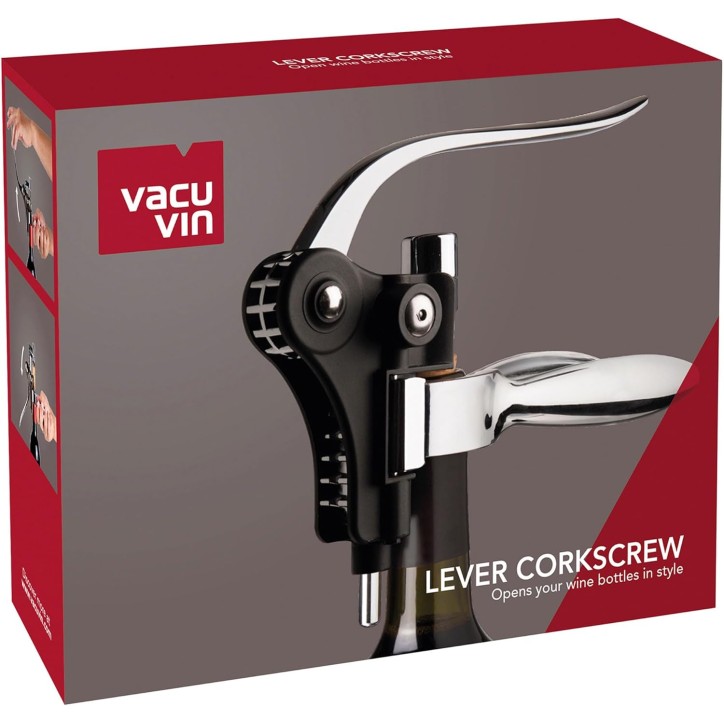 VACUVIN: SACACORCHOS DE PALANCA HORIZONTAL NEGRO CAJA REGALO Ref.6651460 VACUVIN: SACACORCHOS DE PALANCA HORIZONTAL NEGRO CAJA REGALO Ref.6651460