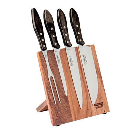 TRAMONTINA: JUEGO DE CUCHILLOS CON SOPORTE MAGENETICO - 5 PIEZAS - Ref.21198 981