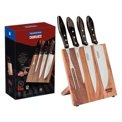 TRAMONTINA: JUEGO DE CUCHILLOS CON SOPORTE MAGENETICO - 5 PIEZAS - Ref.21198 981