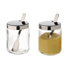 DISPENSADOR CRISTAL JUEGO 2 PIEZAS 4 8X 4 8Xh6 3cm. Ref.40415