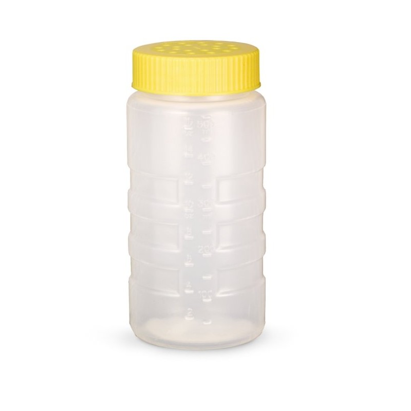 ESPECIERO PP TRANSPARENTE TAPA AMARILLA AGUJERO 0 46cm. Ref.4961-1308