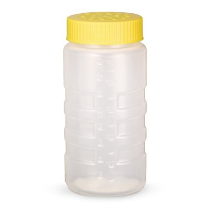 ESPECIERO PP TRANSPARENTE TAPA AMARILLA AGUJERO 0 46cm. Ref.4961-1308