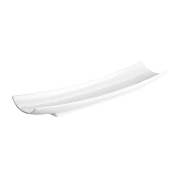 DONG: BANDEJA PORCELANA BLANCA 36.5X9.5Cm. Ref.B1488