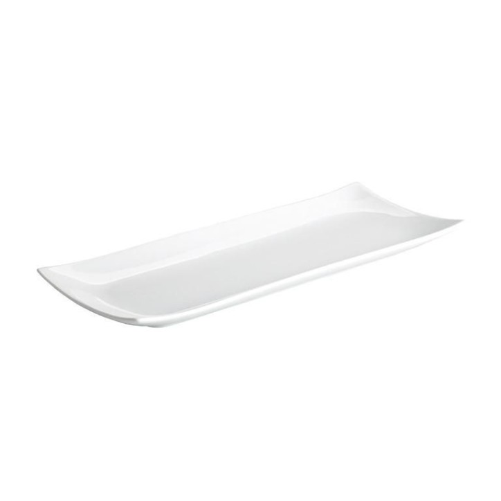 DONG: BANDEJA DE PORCELANA BLANCA 30X13Cm. Ref.B2180