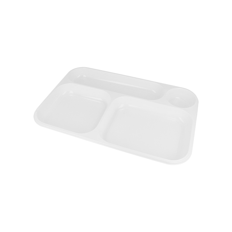 BANDEJAS PARA LLEVAR - 4 COMPARTIMENTOS - 36x24 CM BLANCO PS (100Uds.) Ref.208.76