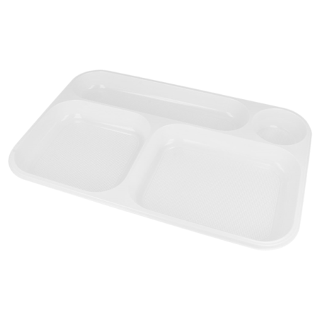 BANDEJAS PARA LLEVAR - 4 COMPARTIMENTOS - 36x24 CM BLANCO PS (100Uds.) Ref.208.76