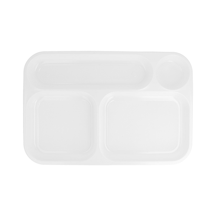 BANDEJAS PARA LLEVAR - 4 COMPARTIMENTOS - 36x24 CM BLANCO PS (100Uds.) Ref.208.76