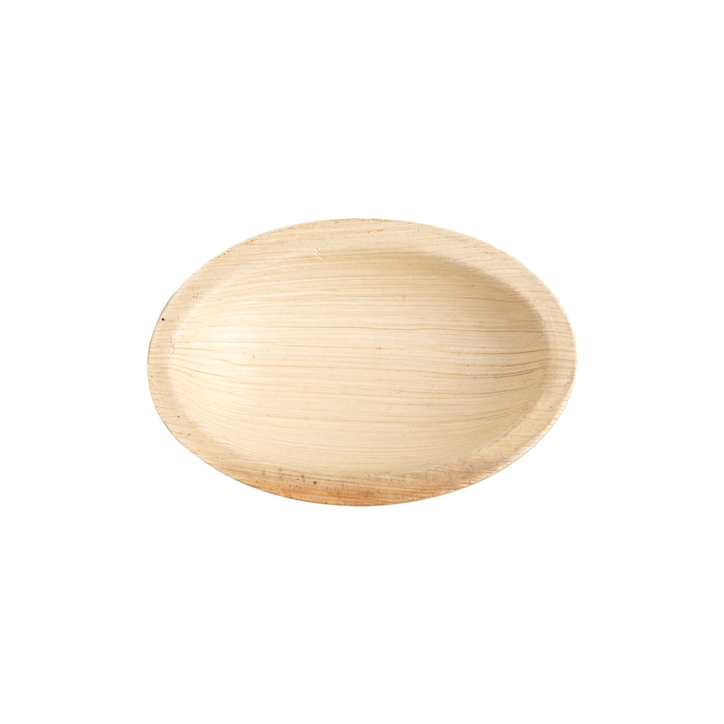 VAJILLA CATERING SERIE NATURA: MINI CUENCO OVAL `ARECA` 9x6Xh1 5cm. (25 Uds.) 100% Ecologico Ref.230.59