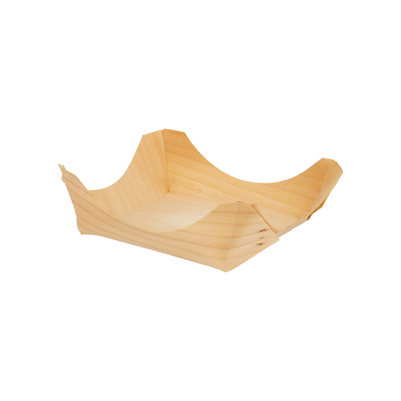 VAJILLA CATERING SERIE NATURA: HOJUELA DE ALAMO 10X10X3 5cm. (100uni.) 100% Ecologico Ref.191.87