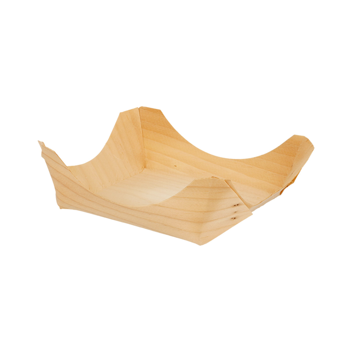 VAJILLA CATERING SERIE NATURA: HOJUELA DE ALAMO 10X10X3 5cm. (100uni.) 100% Ecologico Ref.191.87