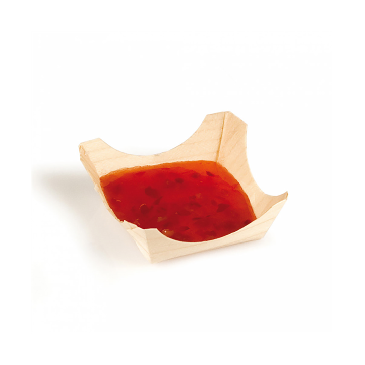 VAJILLA CATERING SERIE NATURA: HOJUELA DE ALAMO 6X6Xh2 5cm. (100uni.) 100% Ecologico Ref.191.86
