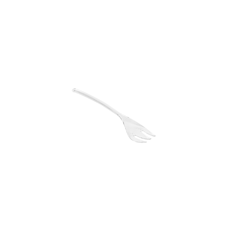VAJILLA CATERING SERIE REUTILIZABLE: CUBIERTO MINI TENEDOR 10.5cm. TRANSPARENTES PS (Paq.200Uds.) Ref.129.16