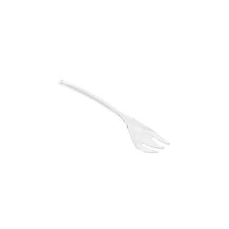 VAJILLA CATERING SERIE REUTILIZABLE: CUBIERTO MINI TENEDOR 10.5cm. TRANSPARENTES PS (Paq.200Uds.) Ref.129.16