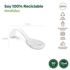 VAJILLA CATERING SERIE REUTILIZABLE: CUCHARA ARCO DE BOCADO TRANSPARENTE 12 8X4cm. PS 50 Uds. Ref.5672R