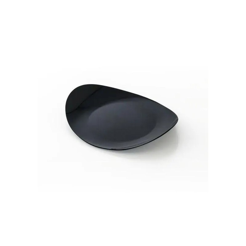 VAJILLA CATERING ARAVEN: PLATO PLANO DEGUSTACION 97X79X15mm NEGRO (50unidades) Ref.41744