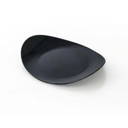 VAJILLA CATERING ARAVEN: PLATO PLANO DEGUSTACION 97X79X15mm NEGRO (50unidades) Ref.41744