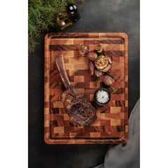 TABLA DE CORTE PREMIUM: MADERA DE TEKA MOD.CUBUS 45X34Xh3cm. Ref.13460-351