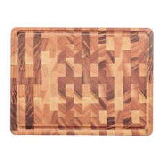 TABLA DE CORTE PREMIUM: MADERA DE TEKA MOD.CUBUS 45X34Xh3cm. Ref.13460-351