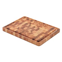 TABLA DE CORTE PREMIUM: MADERA DE TEKA MOD.CUBUS 45X34Xh3cm. Ref.13460-351