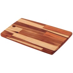 TABLA DE CORTE PREMIUM: MADERA DE TEKA MOD.LINEAS 34x23xH1 8cm. Ref.13273-351