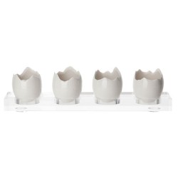 MINIATURA PORCELANA: HUEVO ROTO BRILLO 50ml. 4X4Xh5cm. (1unidad) Ref.210 0022