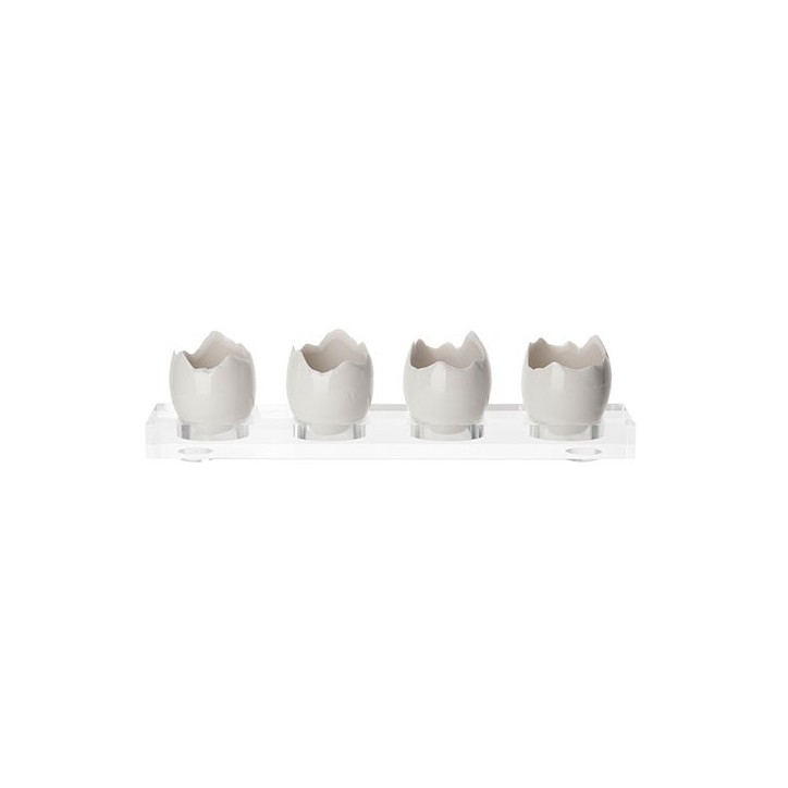 MINIATURA PORCELANA: HUEVO ROTO BRILLO 50ml. 4X4Xh5cm. (1unidad) Ref.210 0022