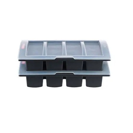 ARAVEN: PORTA CUBIERTOS CON TAPA PLASTICO HORECA 530X325Xh100mm. Ref.09863