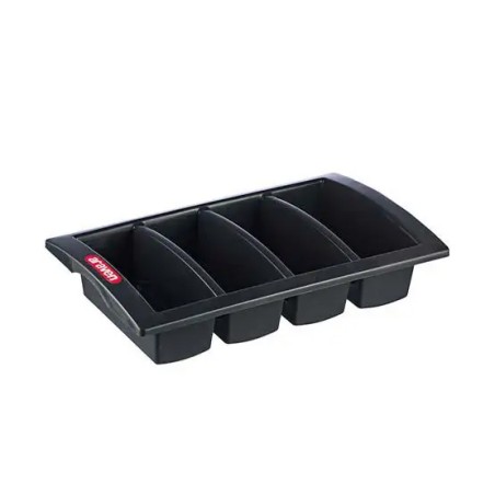 ARAVEN: PORTA CUBIERTOS PLASTICO HORECA NEGRO 530X325Xh100mm. Ref.41128
