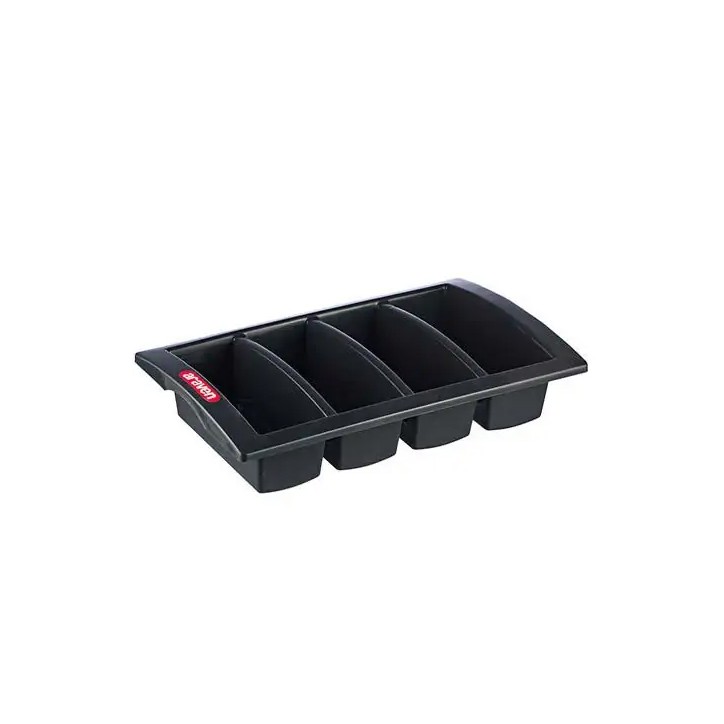 ARAVEN: PORTA CUBIERTOS PLASTICO HORECA NEGRO 530X325Xh100mm. Ref.41128